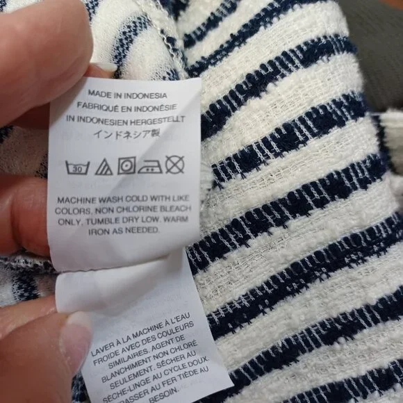 Madewell Butterfly‎ Top Womens Sz Small Isley Stripe Black White Square Neck - Picture 11 of 13